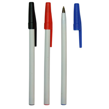 WHITE STICK BALL POINT PEN